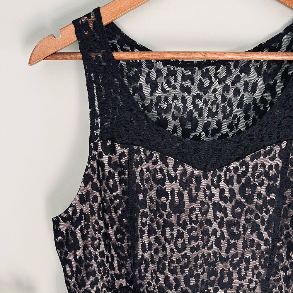 Lane Bryant Sleeveless Cheetah Print Lace Dress Approx Size 16 - Picture 5 of 6